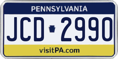 PA license plate JCD2990