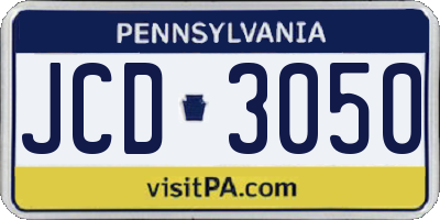 PA license plate JCD3050