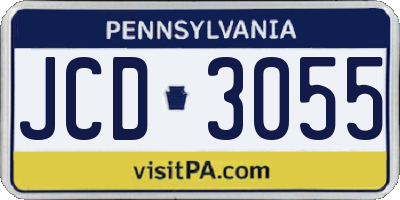 PA license plate JCD3055