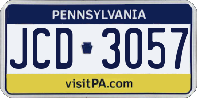 PA license plate JCD3057