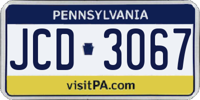 PA license plate JCD3067