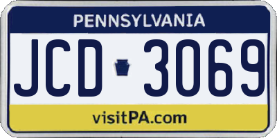 PA license plate JCD3069