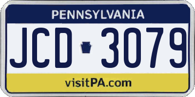 PA license plate JCD3079
