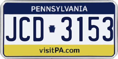 PA license plate JCD3153