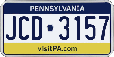 PA license plate JCD3157