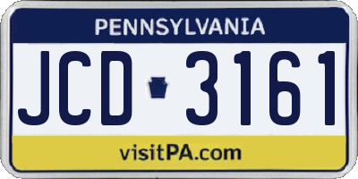 PA license plate JCD3161
