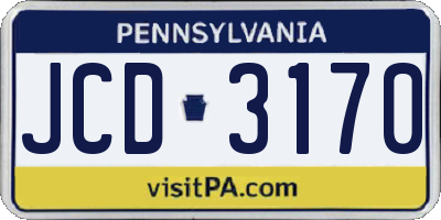 PA license plate JCD3170