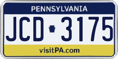 PA license plate JCD3175