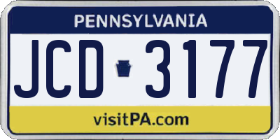 PA license plate JCD3177