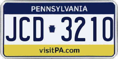 PA license plate JCD3210