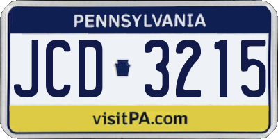 PA license plate JCD3215