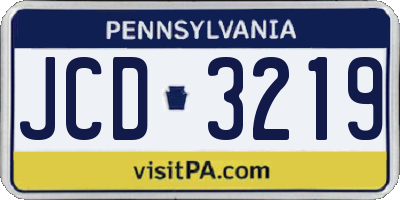 PA license plate JCD3219