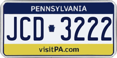 PA license plate JCD3222