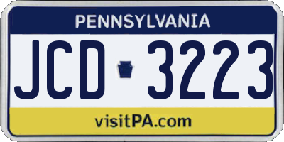 PA license plate JCD3223
