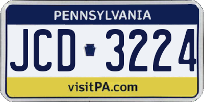 PA license plate JCD3224