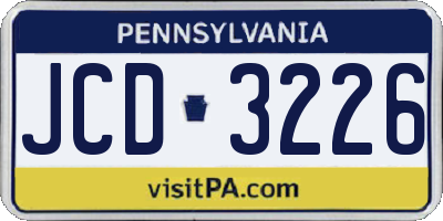 PA license plate JCD3226