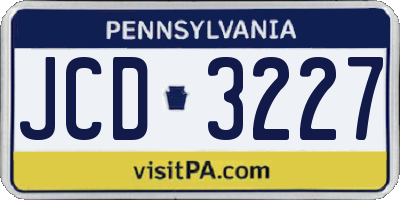 PA license plate JCD3227