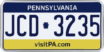 PA license plate JCD3235