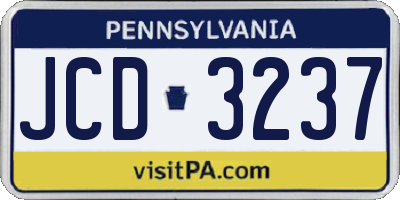 PA license plate JCD3237