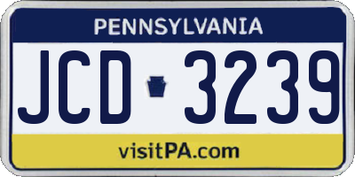 PA license plate JCD3239