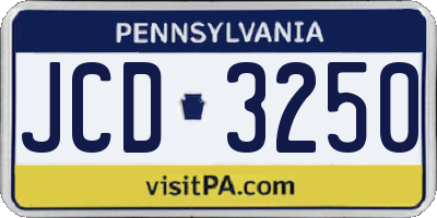 PA license plate JCD3250