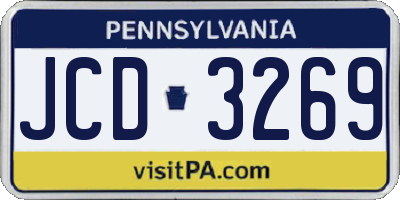 PA license plate JCD3269