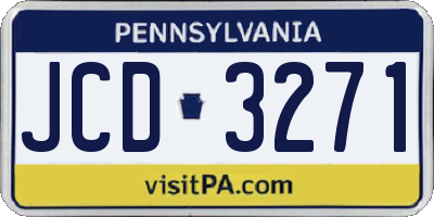 PA license plate JCD3271