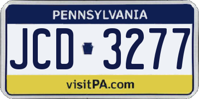PA license plate JCD3277
