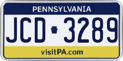 PA license plate JCD3289