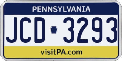 PA license plate JCD3293
