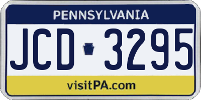 PA license plate JCD3295