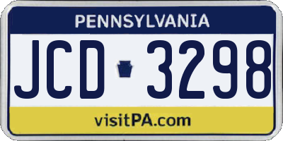 PA license plate JCD3298
