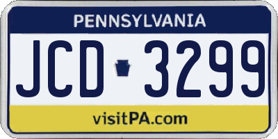 PA license plate JCD3299