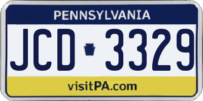 PA license plate JCD3329