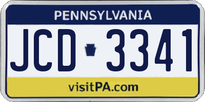 PA license plate JCD3341