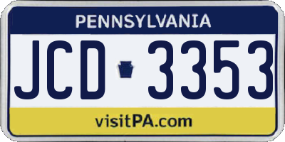 PA license plate JCD3353