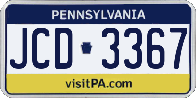 PA license plate JCD3367