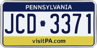 PA license plate JCD3371