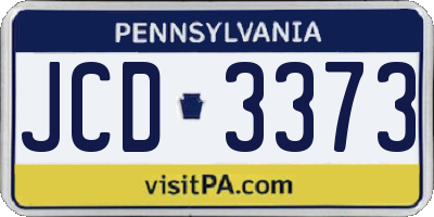 PA license plate JCD3373