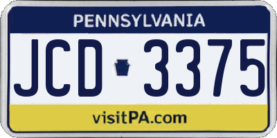 PA license plate JCD3375