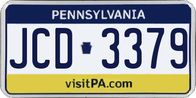 PA license plate JCD3379