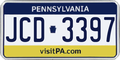 PA license plate JCD3397