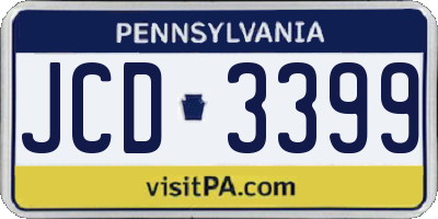 PA license plate JCD3399