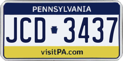PA license plate JCD3437