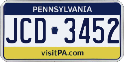 PA license plate JCD3452
