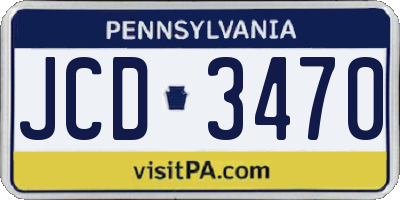 PA license plate JCD3470