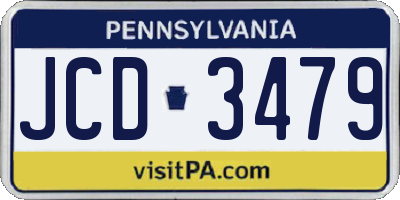 PA license plate JCD3479