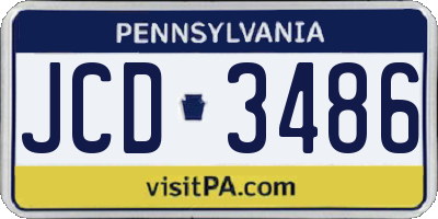 PA license plate JCD3486