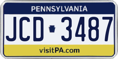 PA license plate JCD3487