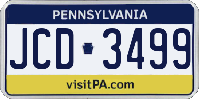 PA license plate JCD3499